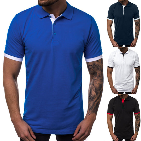 Herren Kurzarm-Polohemd mit kontrastierenden Details und modernem Schnitt EB