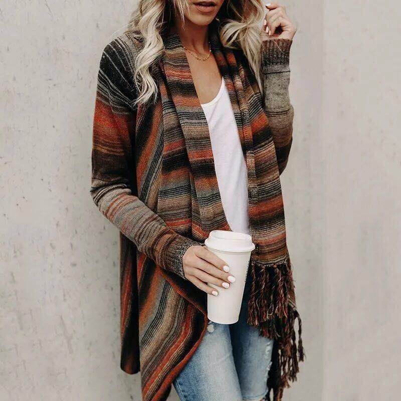 EB | Herbst und Winter Mittellange Strickjacke
