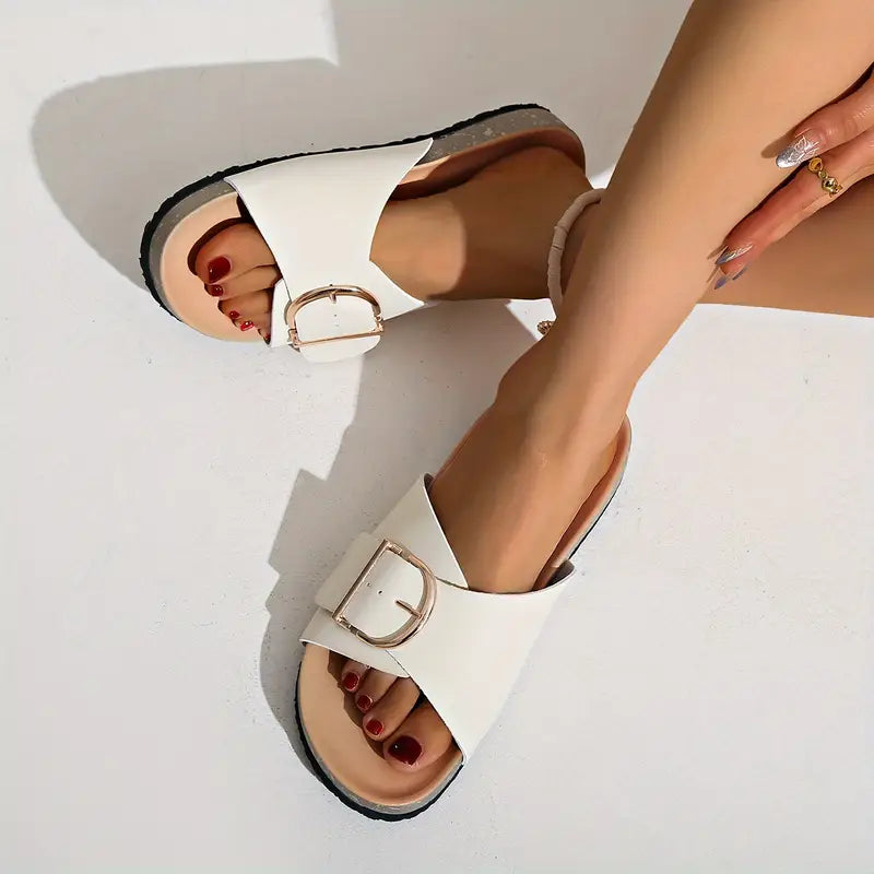EB | Orthopädisch Flache Sandalen mit Einstellbarer Schnalle Riemen