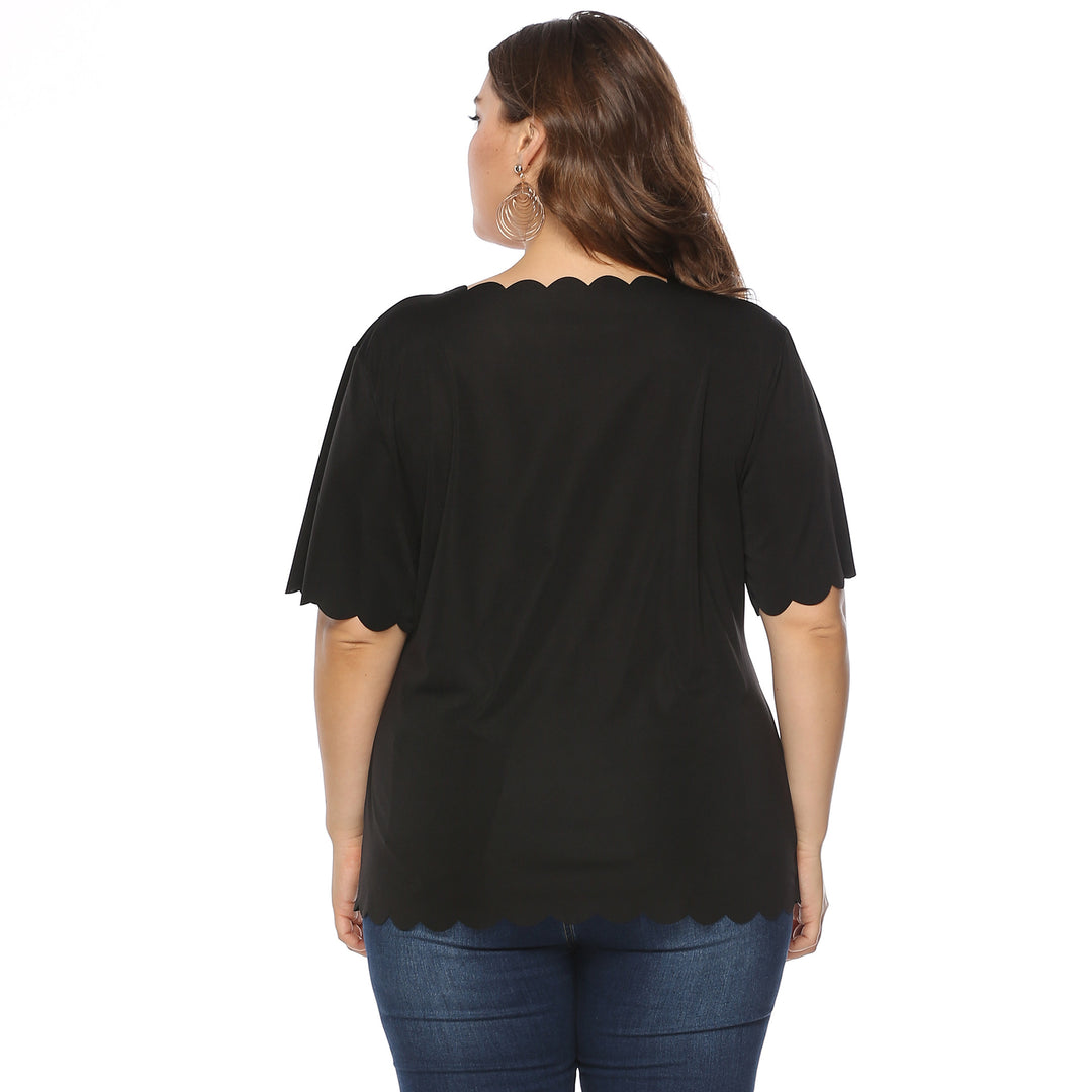 Damen T-Shirt mit Leopardenmuster und Glitzerstein-Details EB