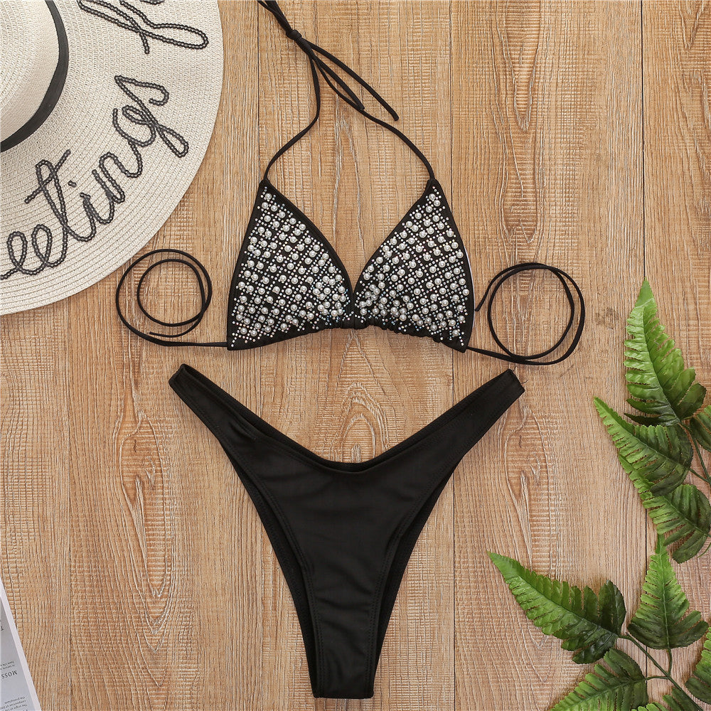 Damen Glamouröser Strass-Bikini EB