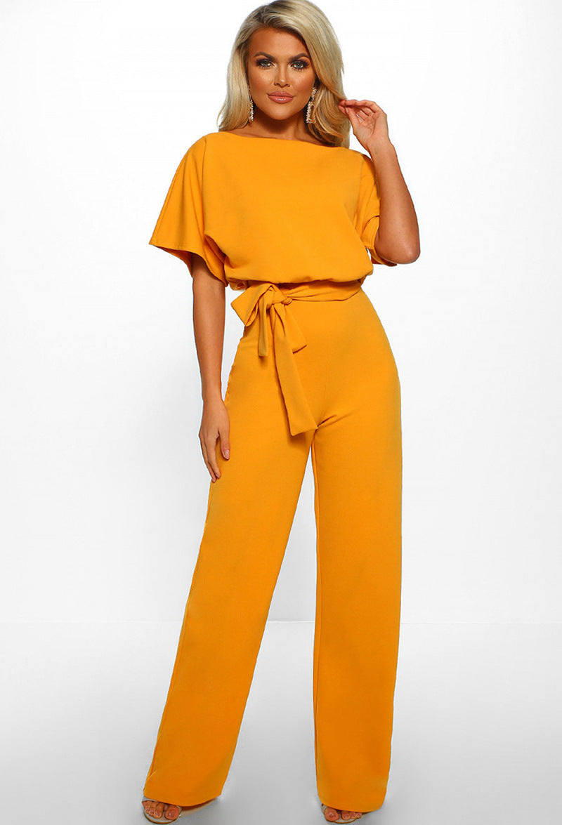 Damen elegantes Set bestehend aus fließender Bluse und weit geschnittenen Hosen EB