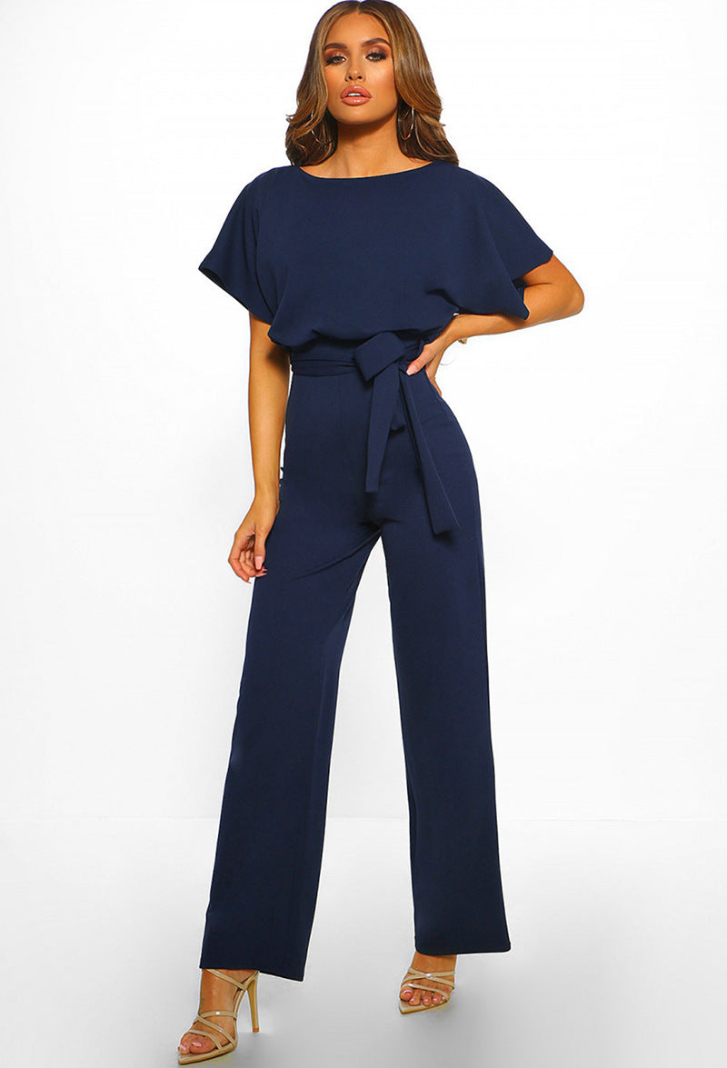 Damen elegantes Set bestehend aus fließender Bluse und weit geschnittenen Hosen EB