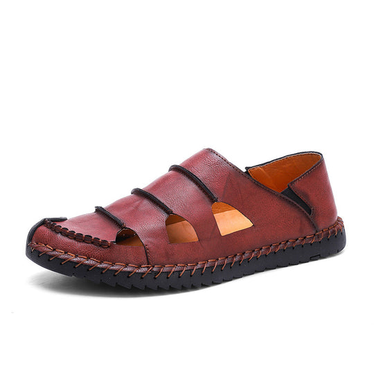 Damen Luftige Leder-Sandalen mit verstellbarem Riemen EB