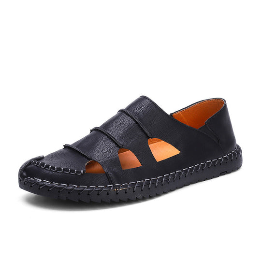 Damen Luftige Leder-Sandalen mit verstellbarem Riemen EB