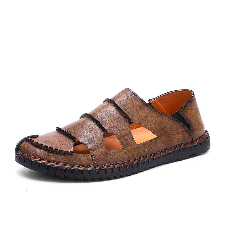 Damen Luftige Leder-Sandalen mit verstellbarem Riemen EB