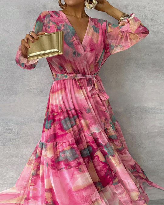 EB | Elegantes Kleid mit Print und Plissiertem Rock