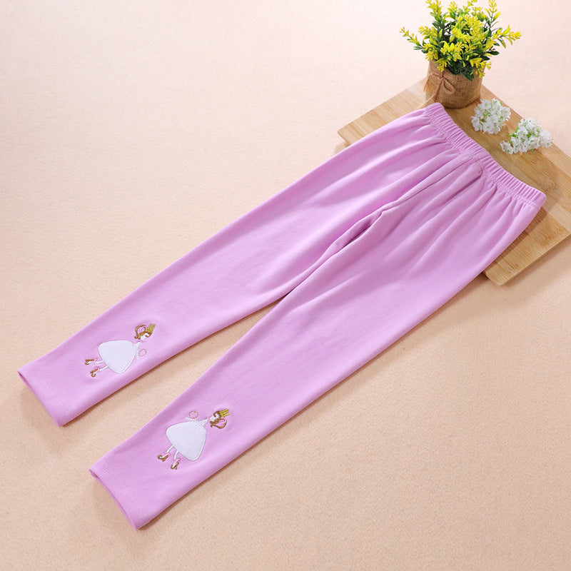 Mädchen Leggings mit buntem Applikationsdesign EB