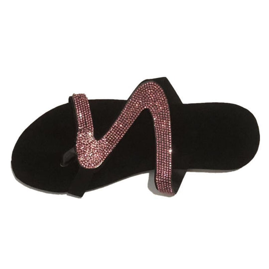 Damen Glamouröse Zehentrenner-Sandalen mit funkelnden Strass-Akzenten EB