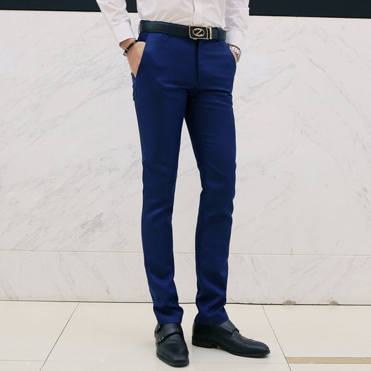 Herren nan moderne Slim-Chinohose mit leichtem Stretch, Bügelfalte und schmal zulaufendem Bein EB