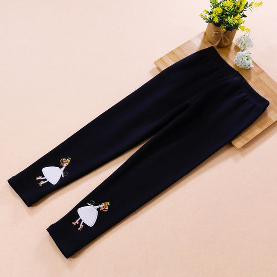 Mädchen Leggings mit buntem Applikationsdesign EB
