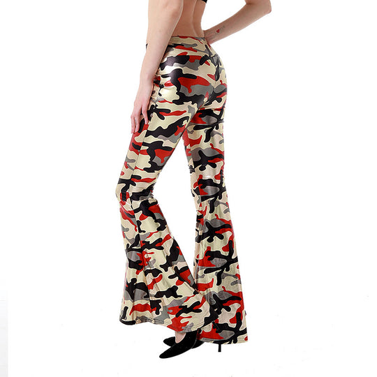 Damen Glamouröse Schlaghose EB