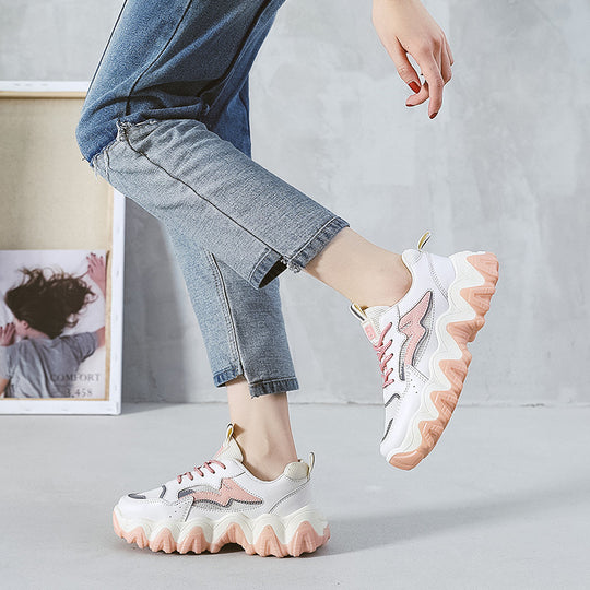 Damen Chunky Sneakers mit rutschfester Sohle und atmungsaktivem Obermaterial EB