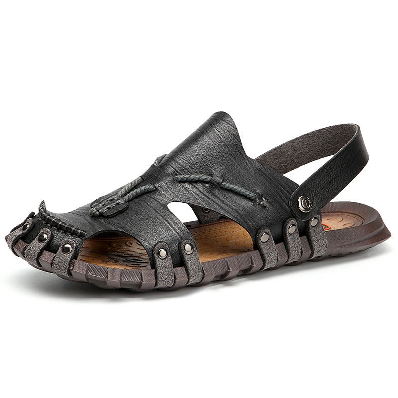 Damen Leder Sandalen mit verstellbaren Riemen EB