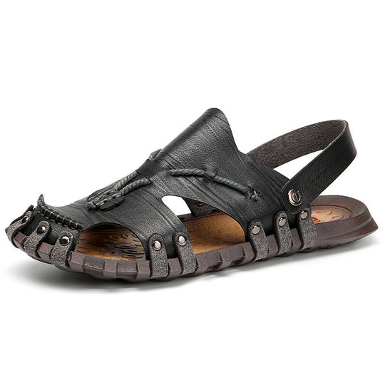 Damen Leder Sandalen mit verstellbaren Riemen EB