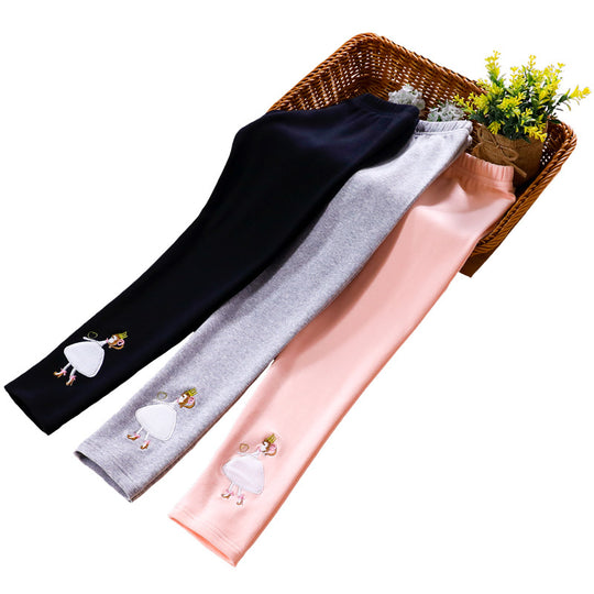 Mädchen Leggings mit buntem Applikationsdesign EB