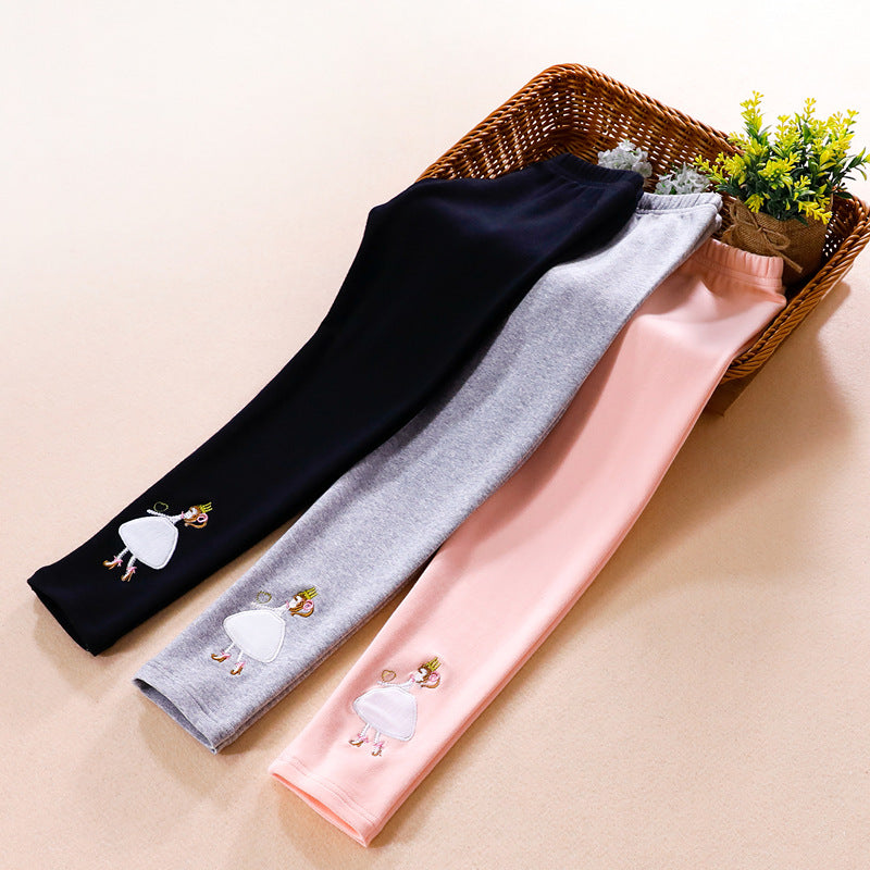 Mädchen Leggings mit buntem Applikationsdesign EB