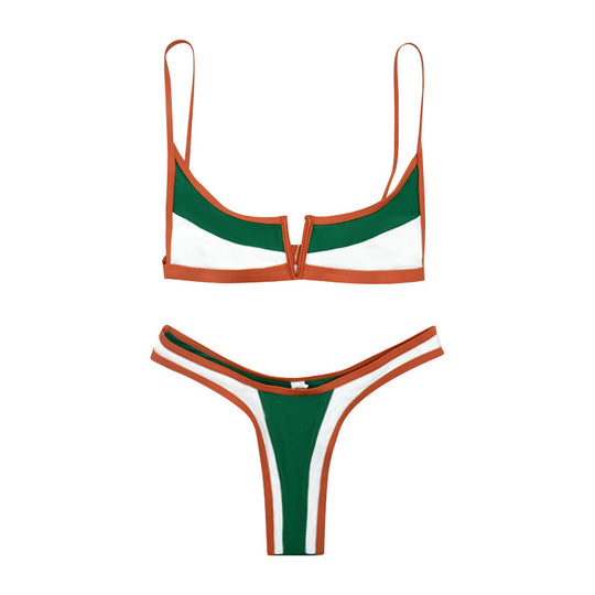 Damen Bikiniset mit modernem V-Ausschnitt und figurformenden Akzenten EB