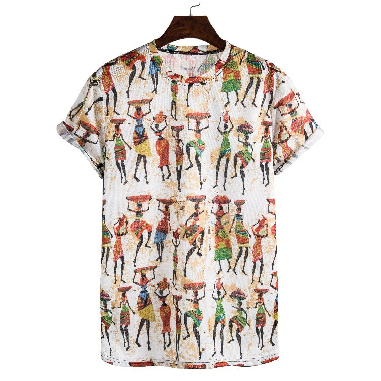 Damen T-Shirt mit kreativem, ethnischem Druck EB