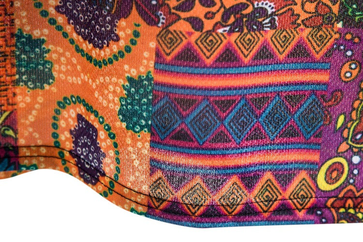Herren Kurzarmhemd mit buntem Patchwork-Design und lässiger Passform EB