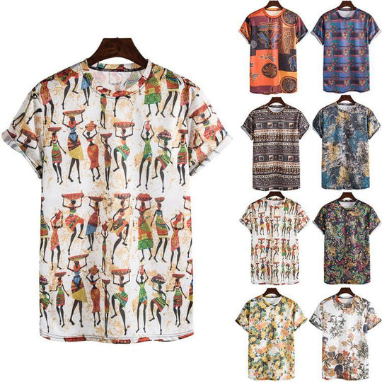 Damen T-Shirt mit kreativem, ethnischem Druck EB