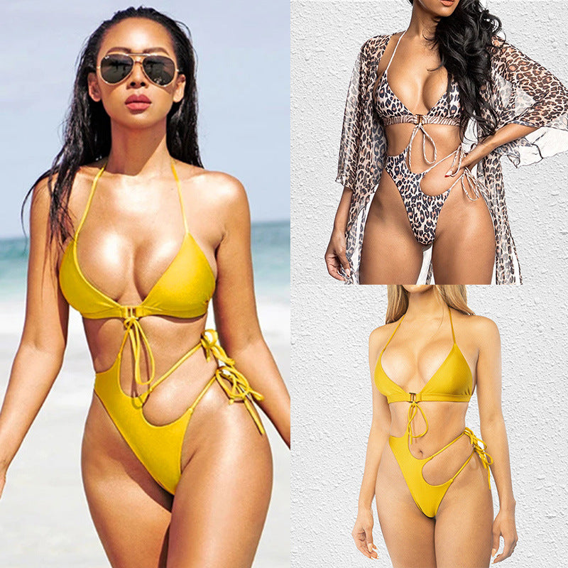 Damen Triangel-Bikini mit modischem Cut-Out und raffiniertem Bindesystem EB