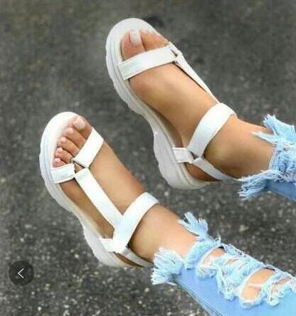 Damen nan sportliche Plateau-Sandalen mit verstellbaren Riemen EB