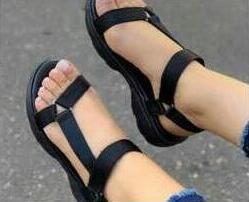 Damen nan sportliche Plateau-Sandalen mit verstellbaren Riemen EB
