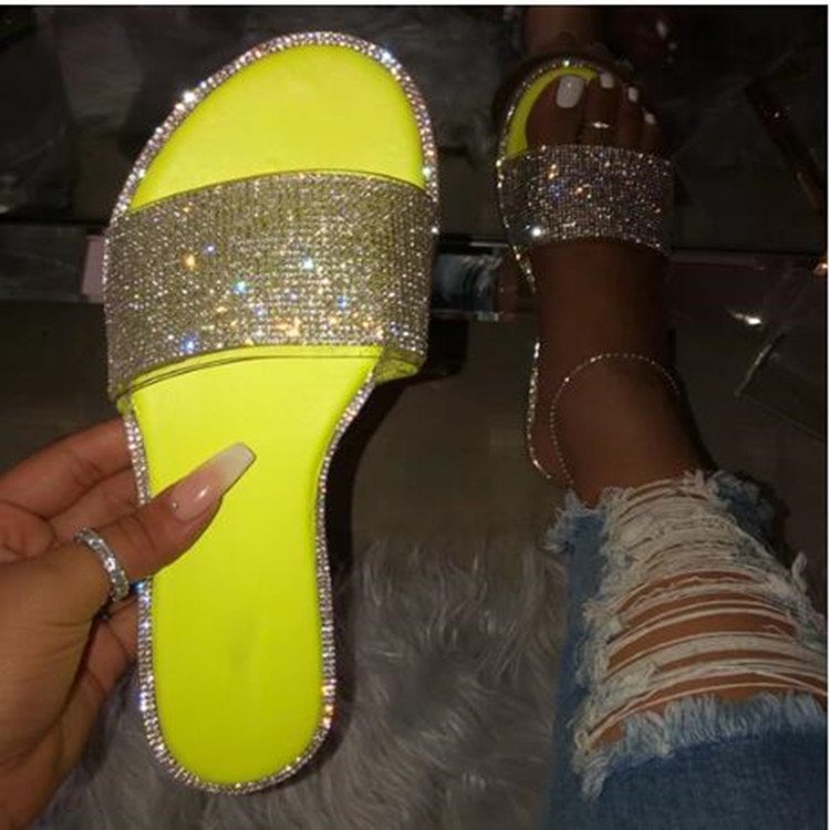 Damen Glamouröse Flip-Flops mit funkelnden Strassdetails EB