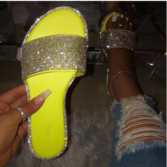 Damen Glamouröse Flip-Flops mit funkelnden Strassdetails EB