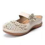 Damen Clogs mit dekorativen Blumenapplikationen EB