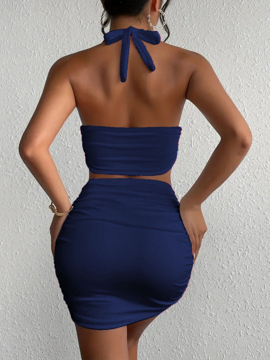 EB | Ärmelloses Neck Tube Top Weste Hip Wrap Set