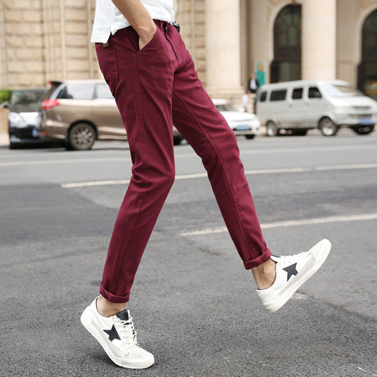 Herren modische Chino-Hose mit schmalem Schnitt und praktischen Taschen EB