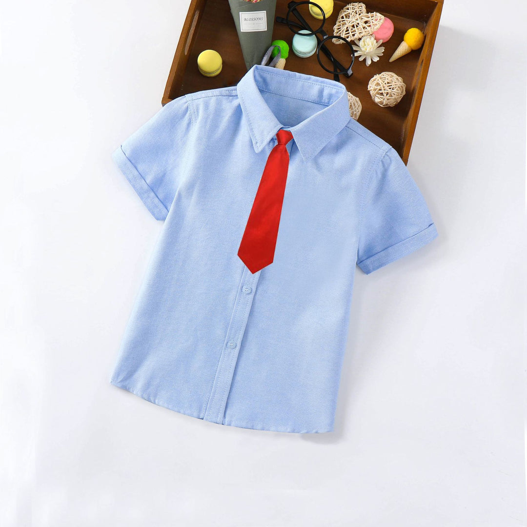 Kinder Kurzarmhemd mit Kragen und Krawatte EB