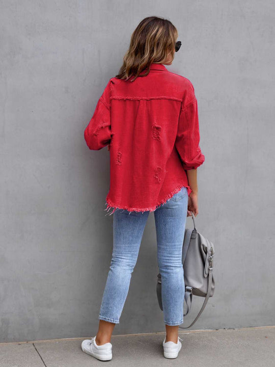 EB | Distressed Drop Shoulder Denimjacke