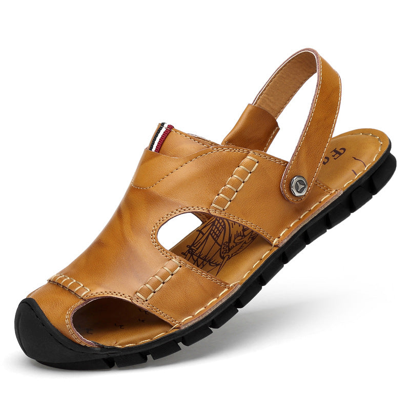 Damen Luxuriöse und atmungsaktive Ledersandalen mit verstellbarem Riemen EB