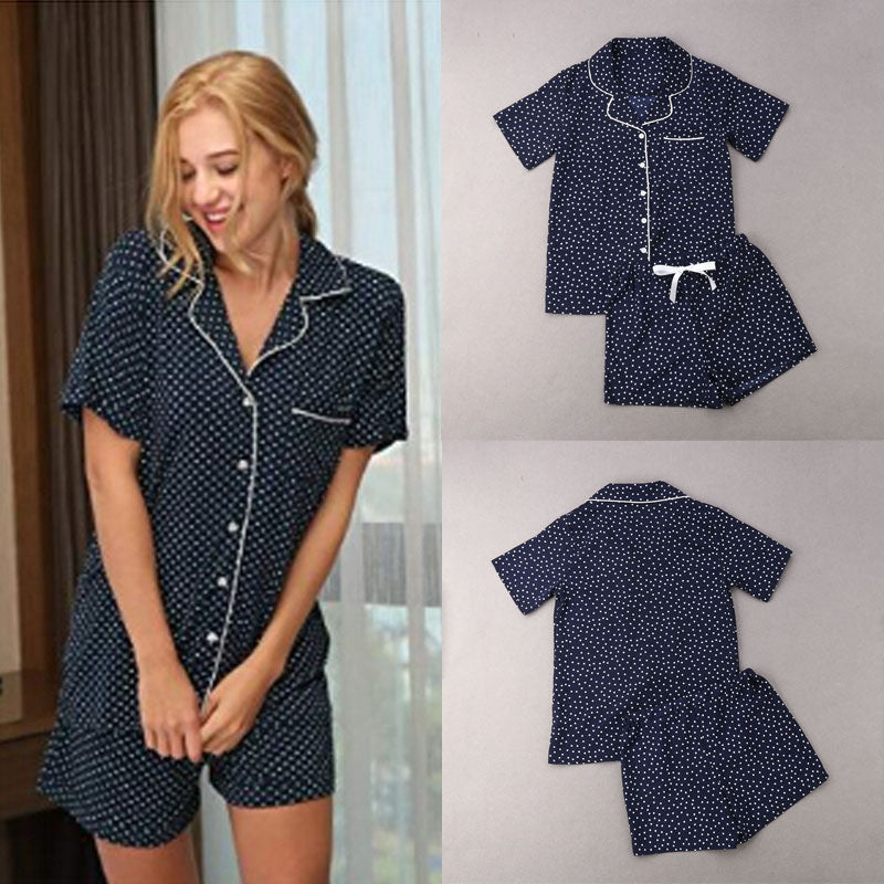 Damen Schlafanzug-Set mit Punkten und komfortablem Schnitt EB