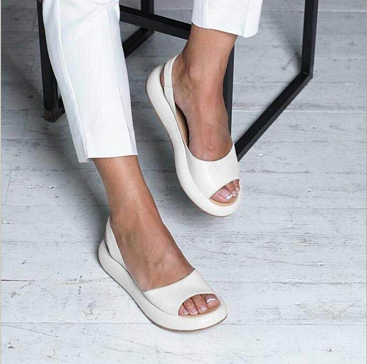 Damen offene Zehentrenner-Sandalen mit ergonomischem Fußbett EB