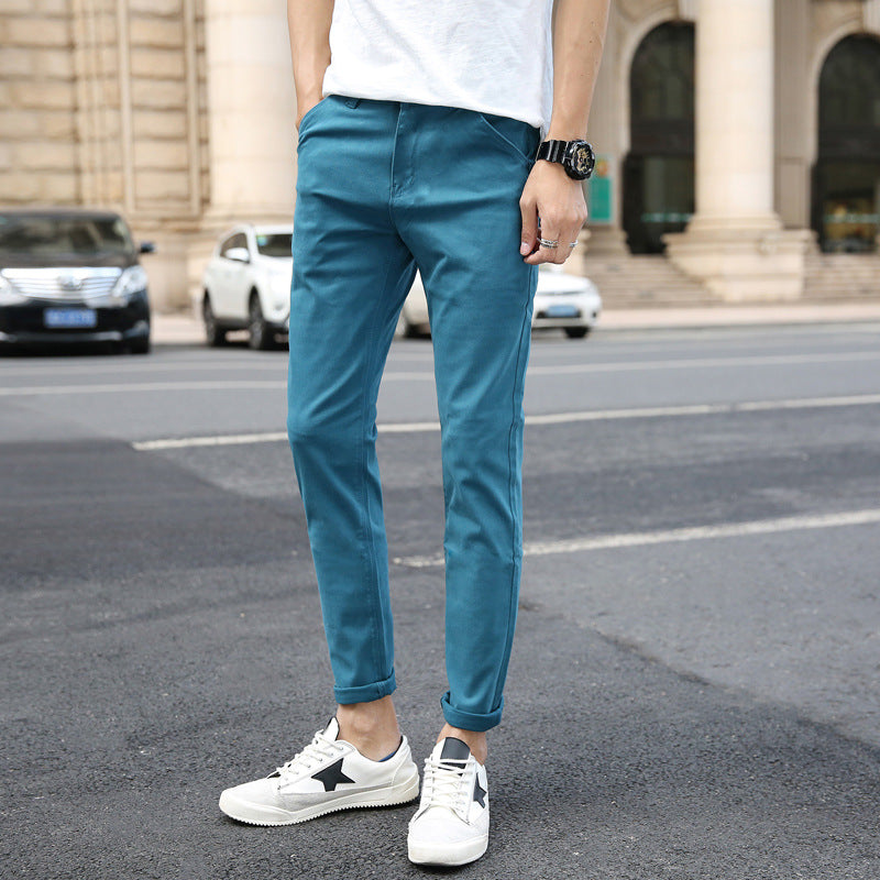 Herren modische Chino-Hose mit schmalem Schnitt und praktischen Taschen EB