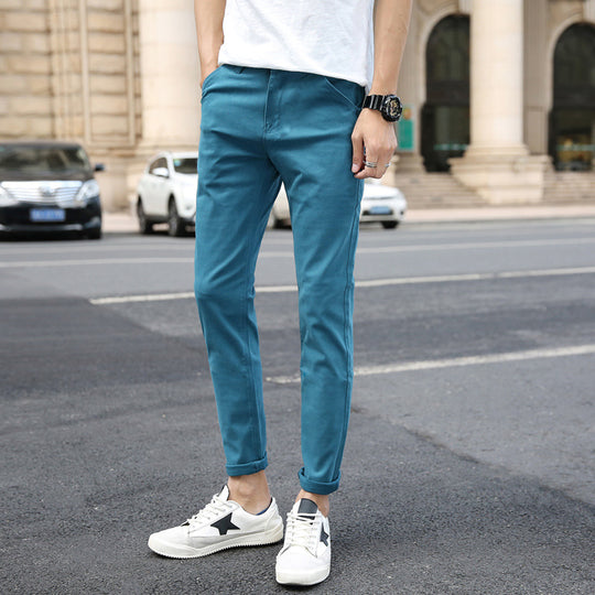 Herren modische Chino-Hose mit schmalem Schnitt und praktischen Taschen EB
