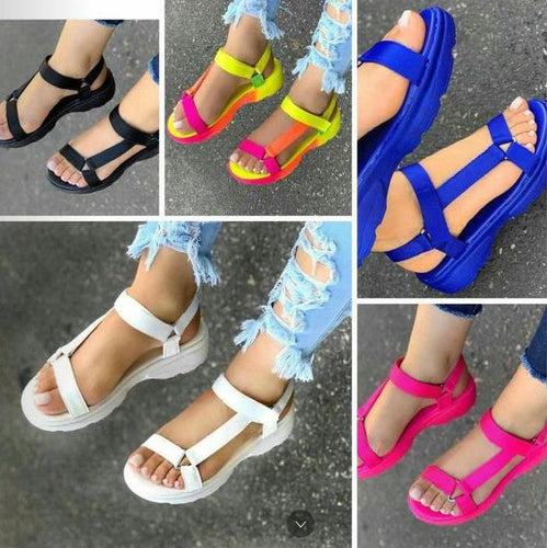 Damen nan sportliche Plateau-Sandalen mit verstellbaren Riemen EB