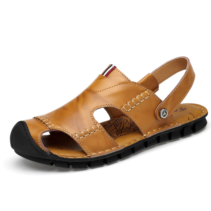 Damen Luxuriöse und atmungsaktive Ledersandalen mit verstellbarem Riemen EB