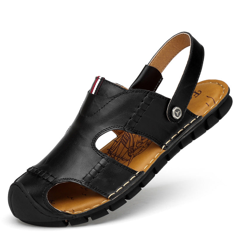 Damen Luxuriöse und atmungsaktive Ledersandalen mit verstellbarem Riemen EB