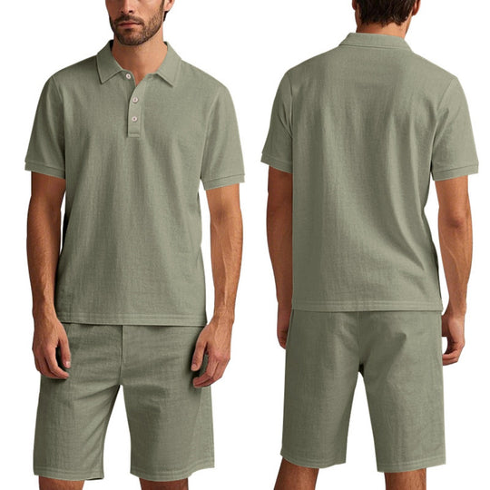 EB | Kurzärmliges Poloshirt und Shorts Strandanzug