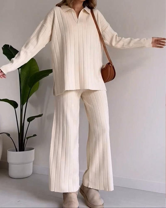 EB | Stylisches Pit Stripe Jacquard Zwei-Teile Set