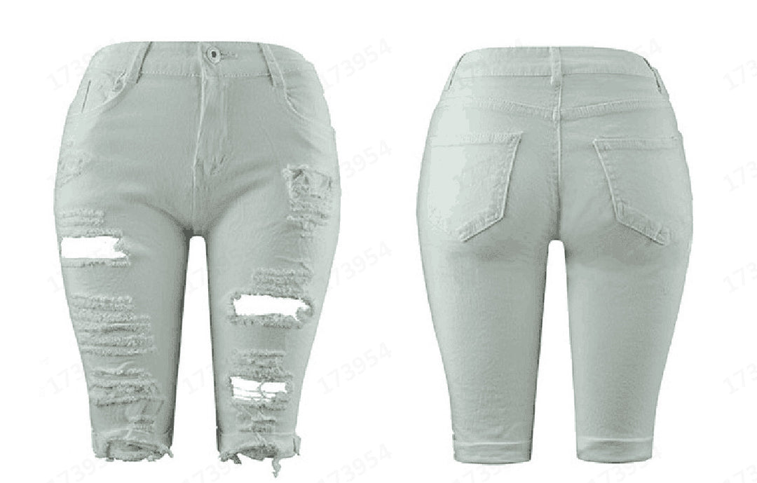 Damen Destroyed Denim-Hose mit lässigem Schnitt und modischen Rissdetails EB