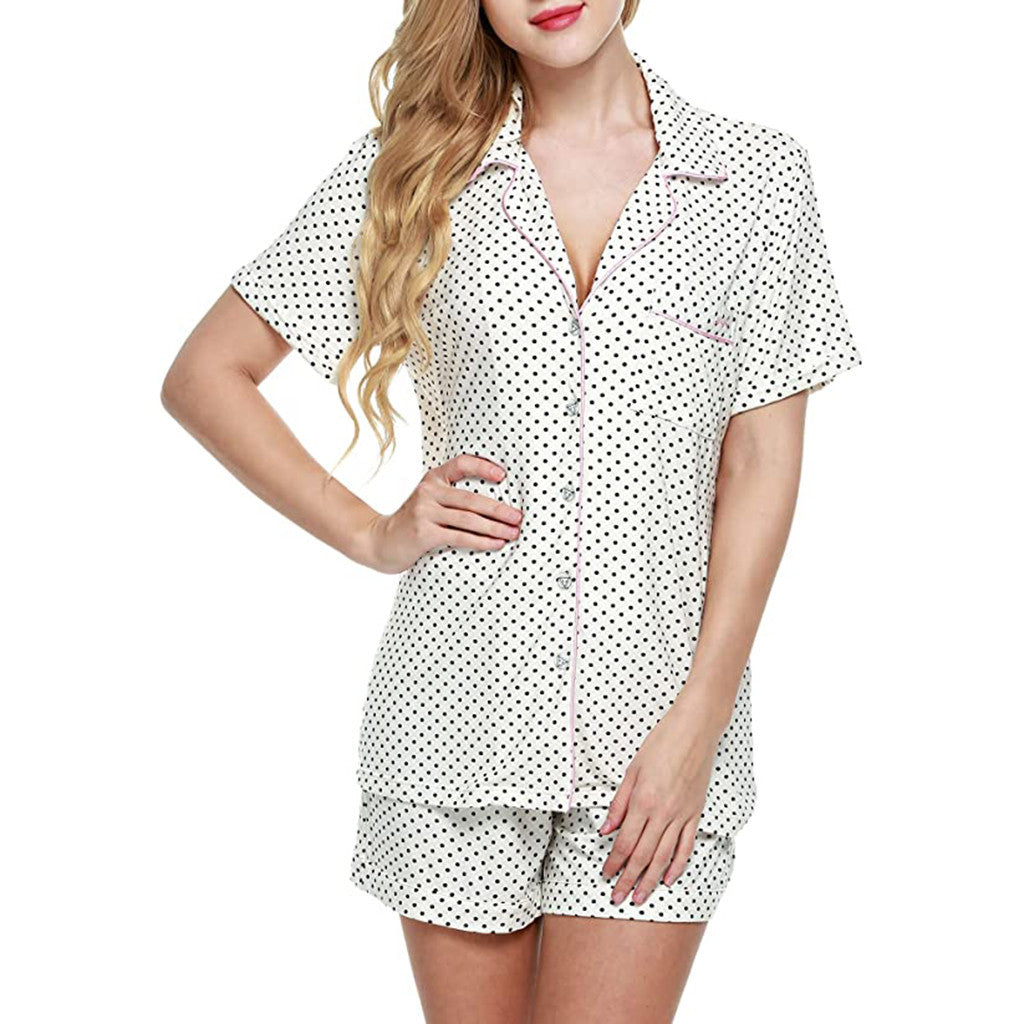 Damen Schlafanzug-Set mit Punkten und komfortablem Schnitt EB
