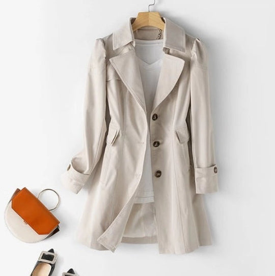 EB | Schlanker Damen Trenchcoat Im Koreanischen Stil für Frühling und Herbst