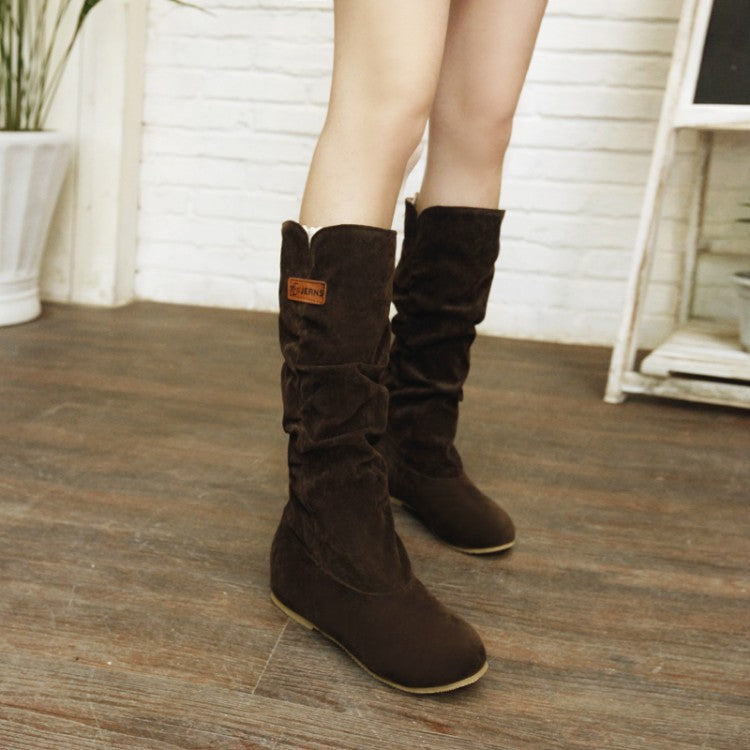 Damen modische Stiefel mit elastischem Schaft und rutschfester Sohle EB