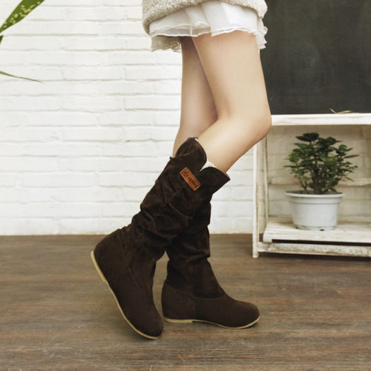 Damen modische Stiefel mit elastischem Schaft und rutschfester Sohle EB